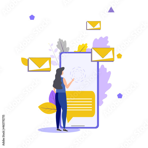 Happy man got an important letter.businessman or manager and holding an envelope. Modern vector illustration.