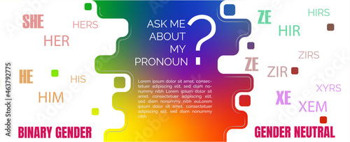 Gender pronoun.Ask me my pronoun?.Binary gender and neuter gender.
