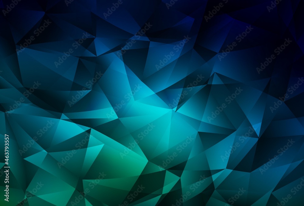 Dark Blue, Green vector polygon abstract backdrop. Dark Blue, Green vector polygon abstract backdrop.