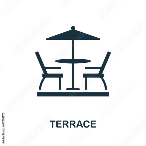 Terrace icon. Monochrome sign from balcony collection. Creative Terrace icon illustration for web design, infographics and more