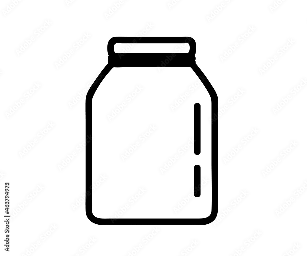 Glass jar on a white background. Symbol. Vector illustration.