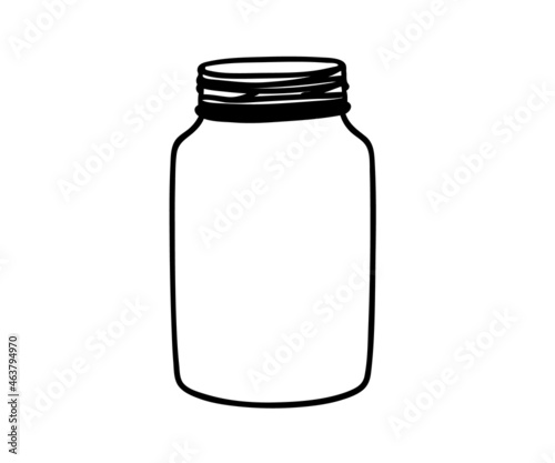 Glass jar on a white background. Symbol. Vector illustration.