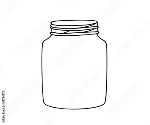 Glass jar on a white background. Symbol. Vector illustration.