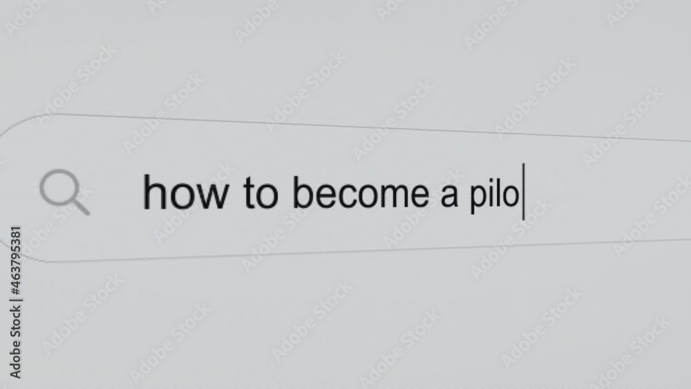 How to become a pilot - Pc screen internet browser search engine bar typing career related question. How to become a pilot - Pc screen internet browser search engine bar typing career related question.