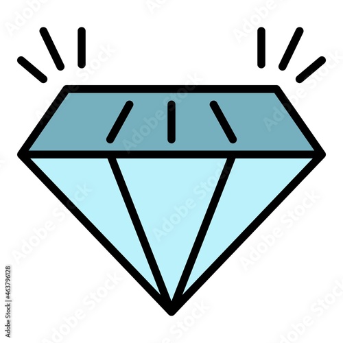 Expensive diamond icon. Outline expensive diamond vector icon color flat isolated