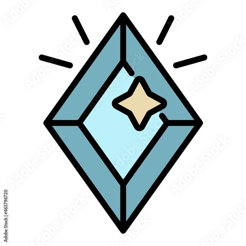 Rich jewel icon. Outline rich jewel vector icon color flat isolated
