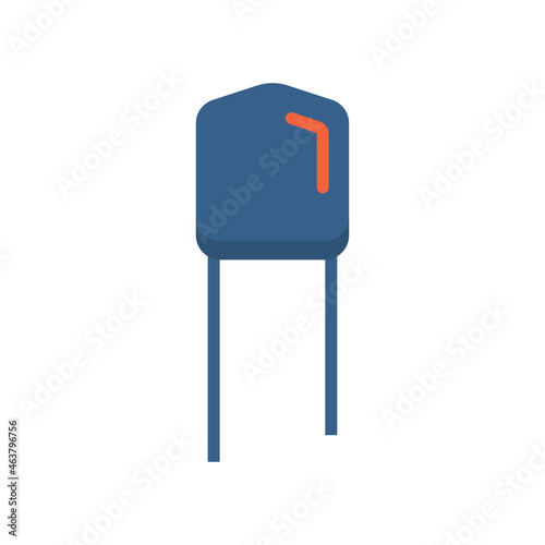 Vector flat icon of polystyrene film capacitor