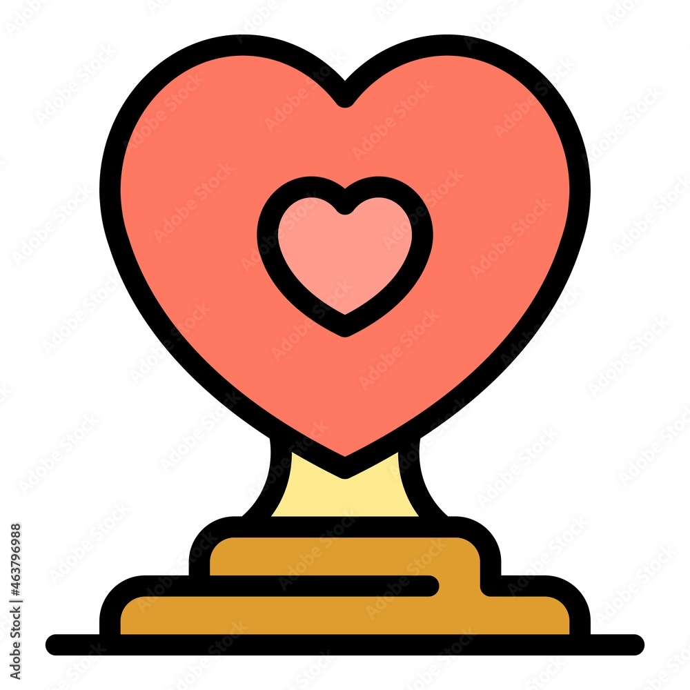 Heart friend cup icon. Outline heart friend cup vector icon color flat isolated Heart friend cup icon. Outline heart friend cup vector icon color flat isolated