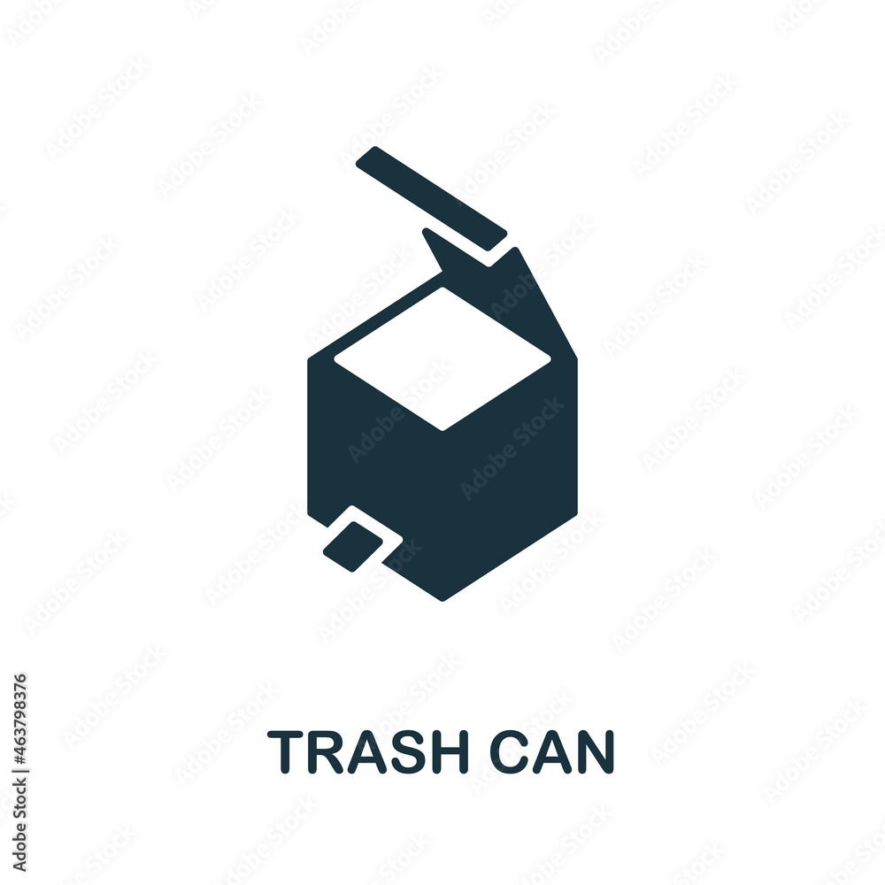 Trash Can icon. Monochrome sign from bathroom collection. Creative Trash Can icon illustration for web design, infographics and more