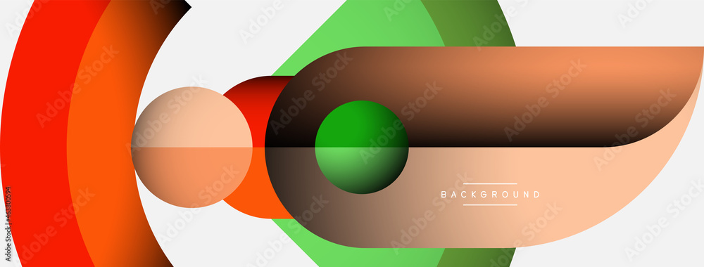 Fototapeta premium Trendy shapes, color minimal design composition, lines and shadows for wallpaper banner background or landing page
