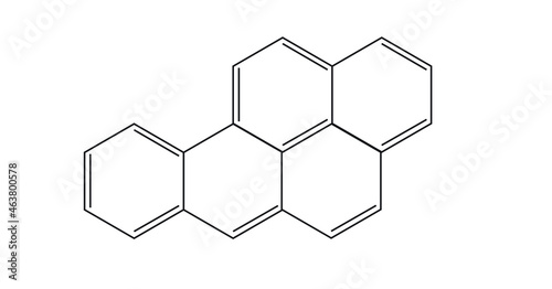 Chemical formula of Benzo[a]pyrene molecule in organic chemistry 