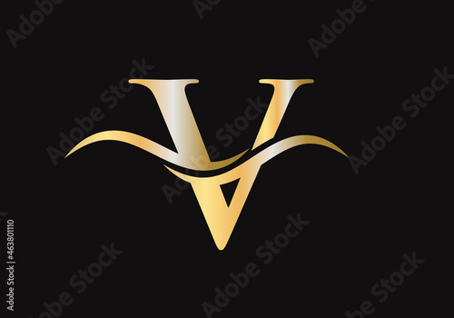 V Logo for luxury branding. Elegant and stylish V logo design for your company. V letter logo design