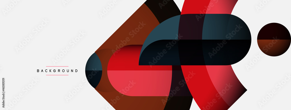 Geometric abstract background. Round shapes, circles, lines composition for wallpaper banner background or landing page Geometric abstract background. Round shapes, circles, lines composition for wallpaper banner background or landing page