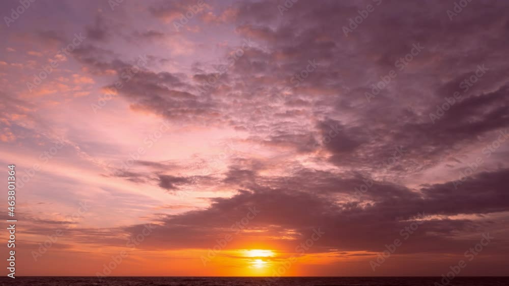 Time Lapse Sunset motion clouds Dramatic sunset landscape with amazing clouds Natural colorful sky Amazing for digital cinema composition background Beautiful light of nature cloudscape time lapse