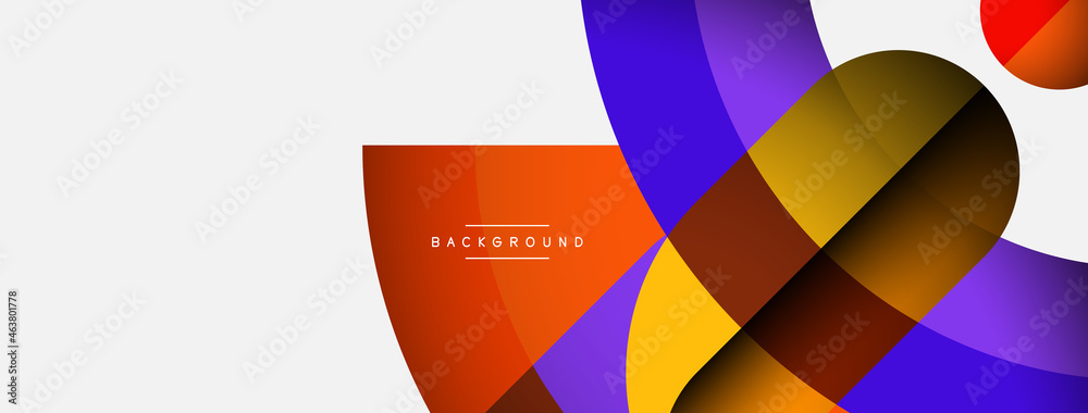Geometric abstract background. Round shapes, circles, lines composition for wallpaper banner background or landing page Geometric abstract background. Round shapes, circles, lines composition for wallpaper banner background or landing page