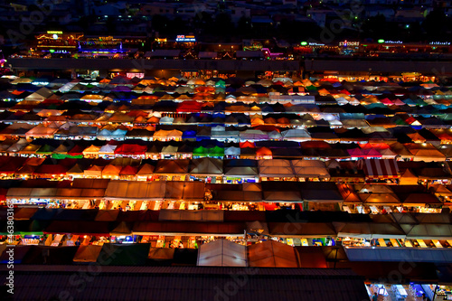 Tourist walk the ancient market at Chatuchak Weekend Market. Chatuchak Weekend Market in Bangkok Thailand.