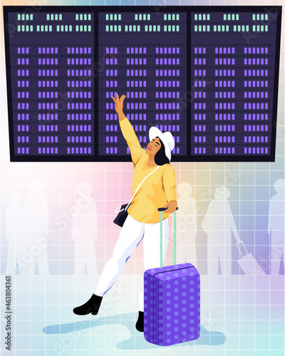 Mature woman arriving at airport