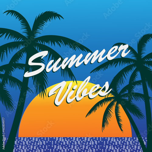 Summer party background for poster. Modern summer background for web site  wallpaper  placard and ad. Useful for cover  banner and print materials. Summer background  vector illustration