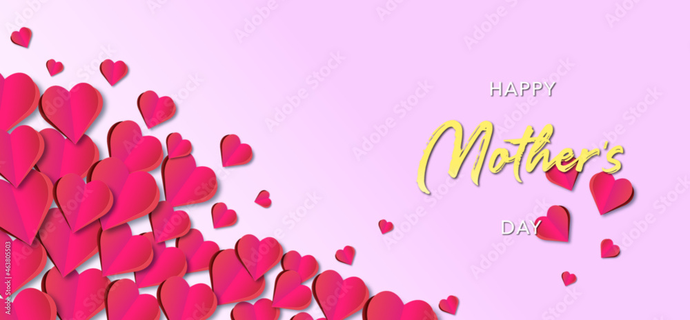pink background, happy mother's day, vector illustration