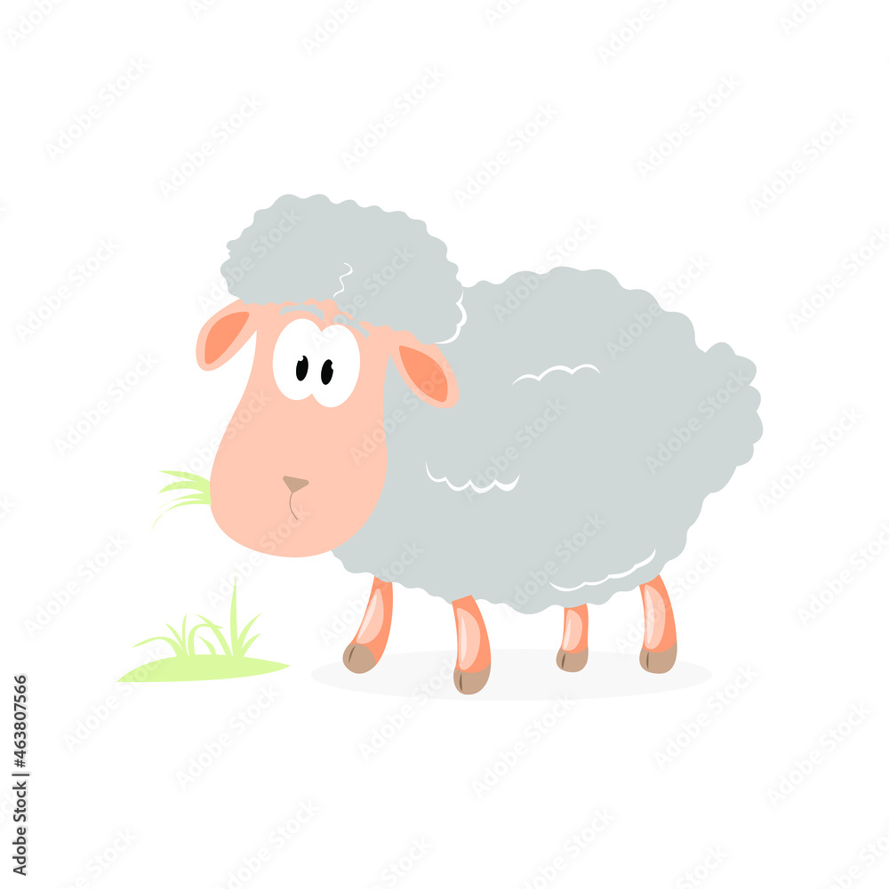 Obraz premium sheep drawing for a postcard