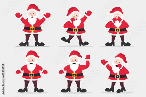 Merry christmas and happy new year with santa claus character collection