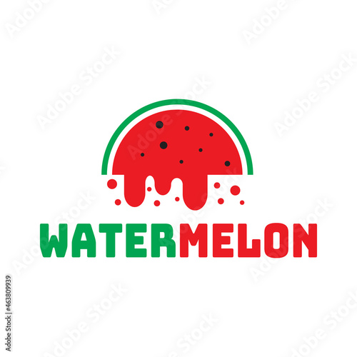 illustration vector graphic of red watermelon, dripping water, perfect for fruit, juice, food, health, vitamin, fresh, drink, etc.