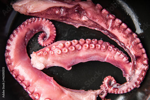 octopus salad seafood fresh meal snack on the table copy space food background vegetarian food 