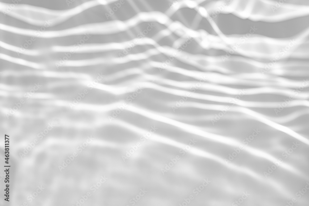 Blurred defocused water texture overlay effect for photo and mockups. Organic drop diagonal shadow and light caustic effect on a white wall. Shadows for natural light effects Blurred defocused water texture overlay effect for photo and mockups. Organic drop diagonal shadow and light caustic effect on a white wall. Shadows for natural light effects