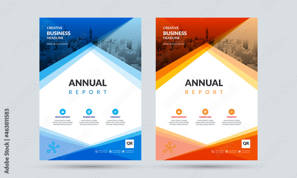 Abstract Annual Report Design Template Concept