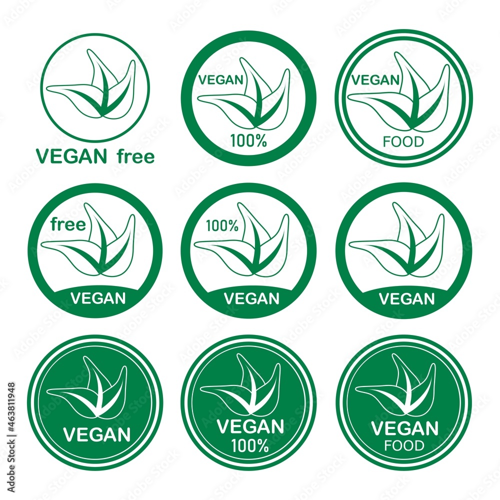Vegan icon set. Vector illustration Vegan icon set. Vector illustration