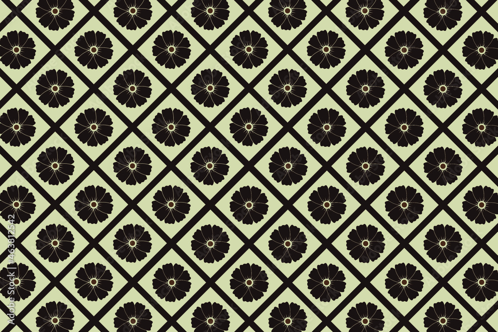 classic dark brown flower and cream seamless pattern for printing wallpapers interior vector classic dark brown flower and cream seamless pattern for printing wallpapers interior vector