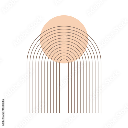 Mid century minimal line shapes set. Geometric linear figures. Modern minimalism 20s posters symbols. Vector isolated on white