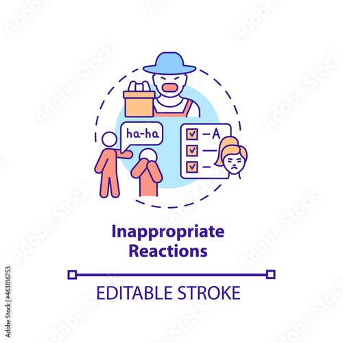 Inappropriate reactions concept icon. Hyperactive-impulsive symptom abstract idea thin line illustration. Emotional dysregulation. Vector isolated outline color drawing. Editable stroke