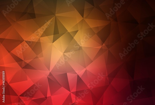 Dark Red, Yellow vector gradient triangles texture.