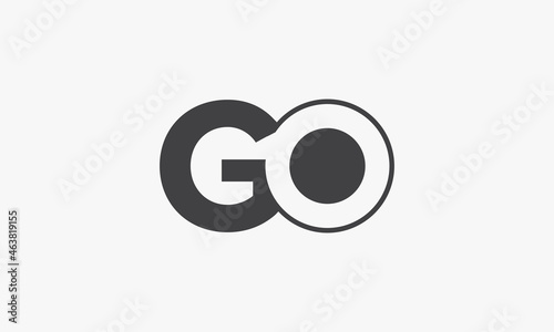 GO letter logo isolated on white background. photo