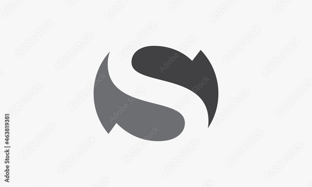 abstract letter S logo on white background. abstract letter S logo on white background.