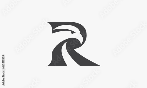 R logo eagle head logo concept isolated on white background.