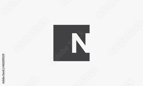 N square letter logo isolated on white background.