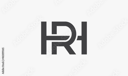 RH or HR letter logo isolated on white background.