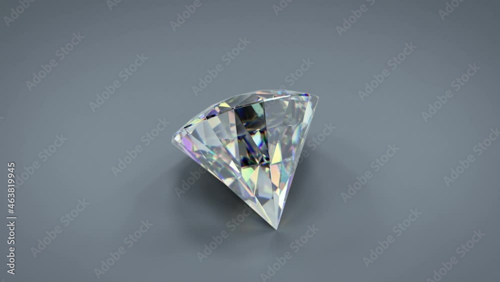 Brilliant cut diamond rotates. 3D render seamless loop animation Brilliant cut diamond rotates. 3D render seamless loop animation