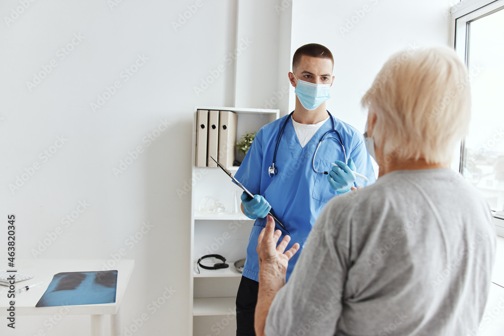 Fototapeta premium patient visit to the doctor communication clinic