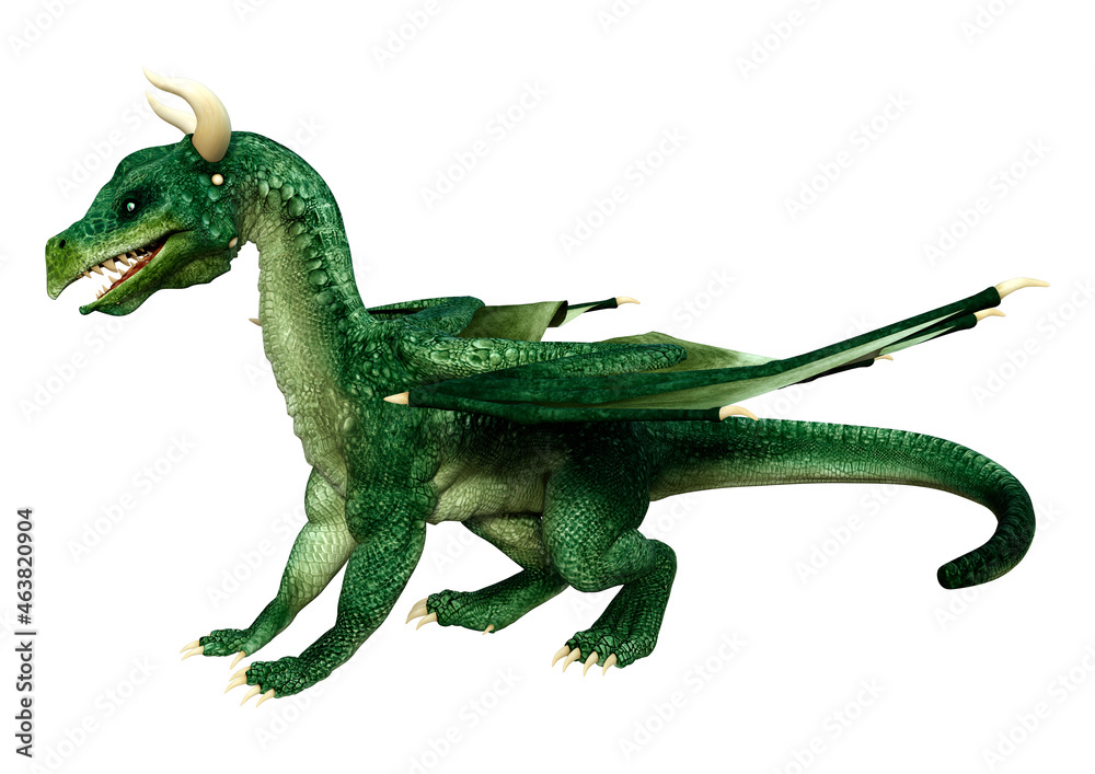 Obraz premium 3D Rendering Fairy Tale Dragon on White