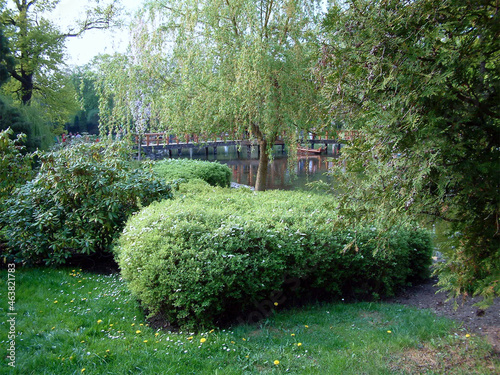 Asian park in Europe. 
Beautiful, incredibly refined and arranged in the Asian style garden. Full of greenery, stones and water. With a gentle hum, it calms our nerves.