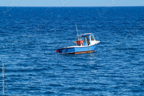 Fishing boat on the high seas in Tenerife. Canary Islands.