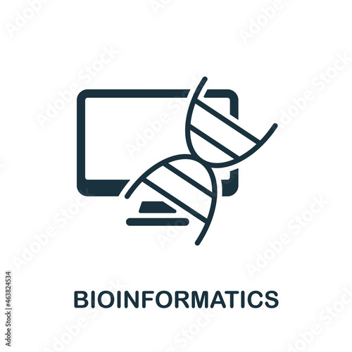 Bioinformatics icon. Monochrome sign from bioengineering collection. Creative Bioinformatics icon illustration for web design, infographics and more