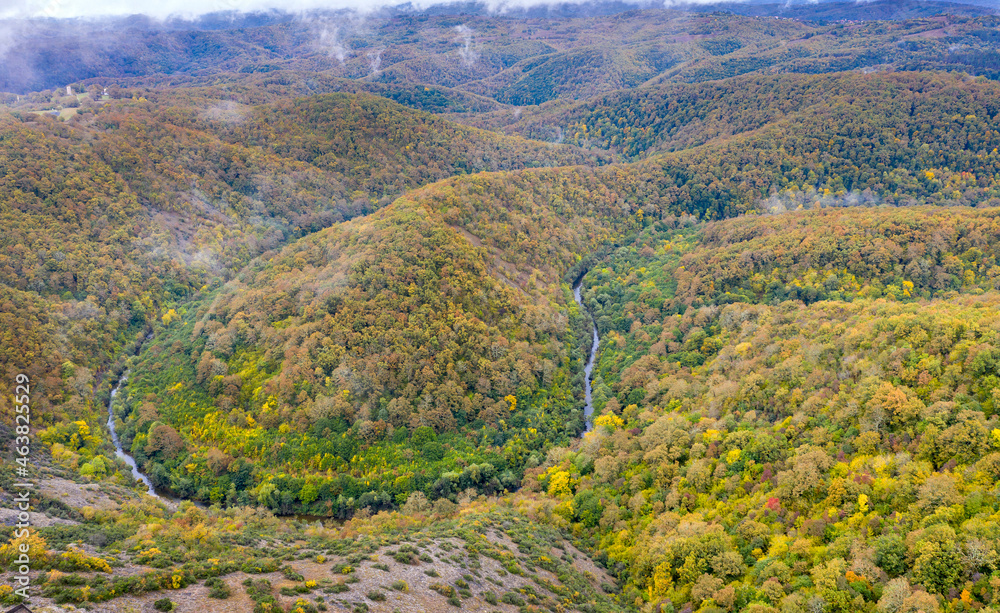 Big curve of river Veleka in Strandja mountain Bulgaria