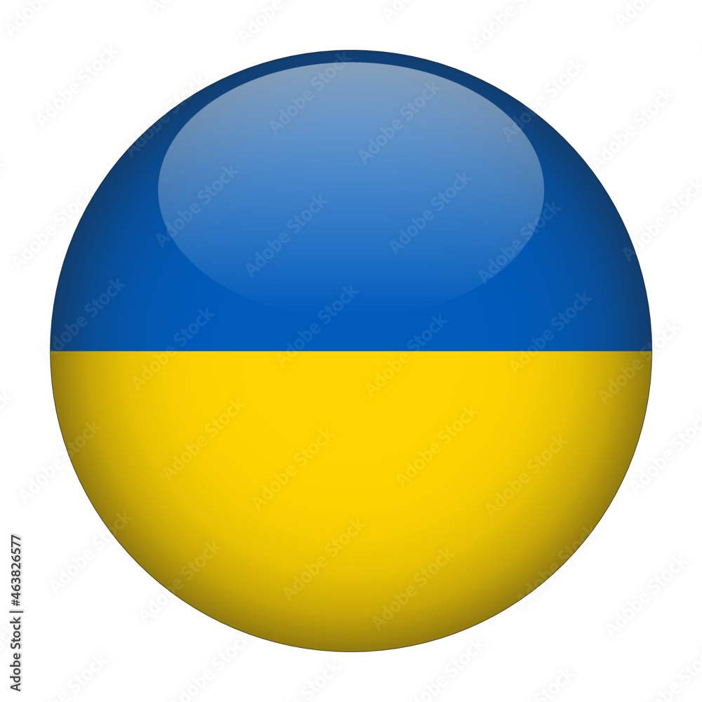 Ukraine 3D Rounded Country Flag button Icon Ukraine 3D Rounded Country Flag button Icon