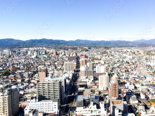 Panoramic view of Koshu Kaido in Hachioji City, Tokyo / 東京都八王子市の甲州街道のパノラマ風景