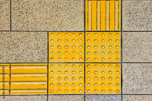Guidance and warning blocks for the visually impaired / 視覚障害者用の誘導ブロックと警告ブロック 