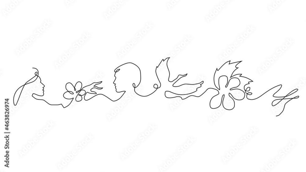 Line drawing black and white video design full hd Line drawing black and white video design full hd